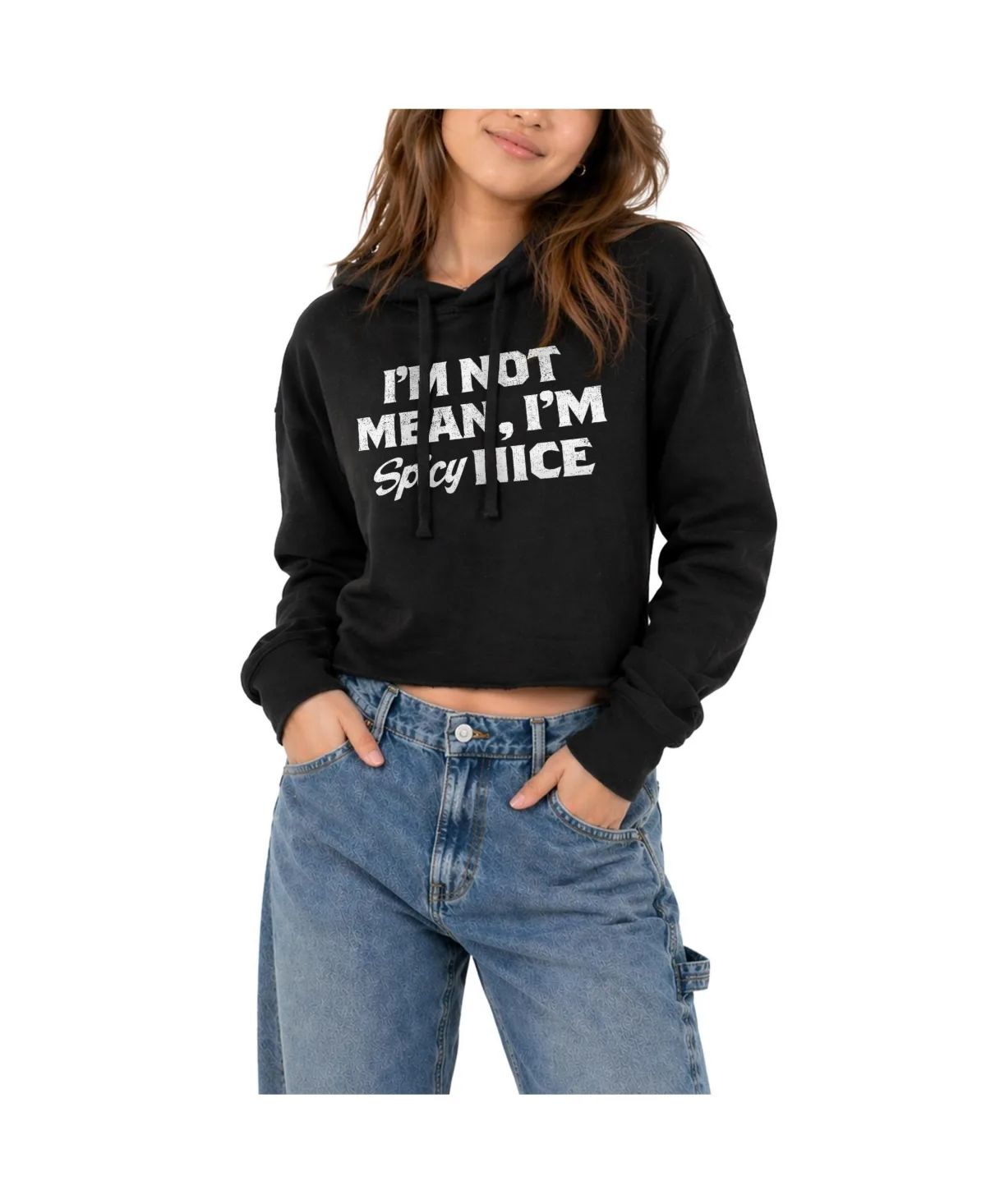 Spicy Nice Cropped Graphic Hoodie by Instant Message
