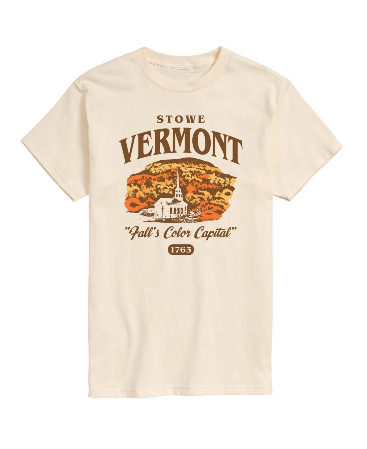 Airwaves Stowe Vermont Fall Graphic Crewneck Short-Sleeve T-Shirt by Airwaves