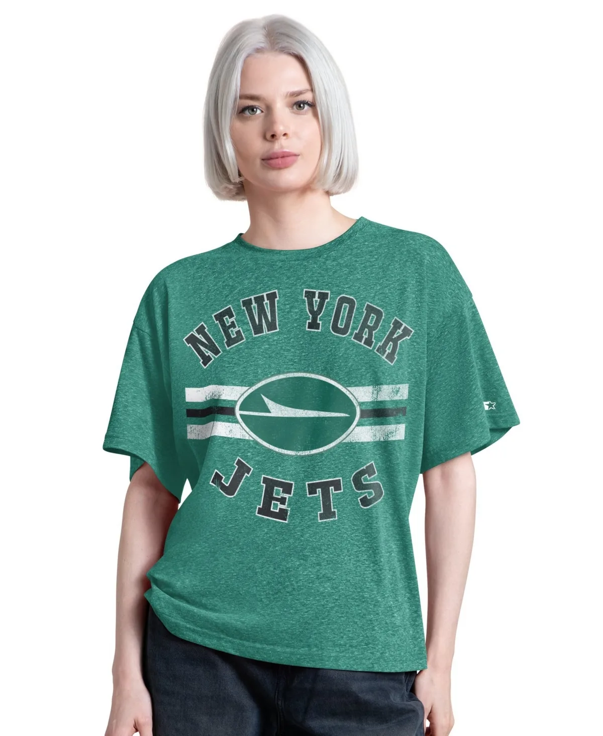 Starter New York Jets Jump Shot Boyfriend Tri-Blend T-Shirt by Starter