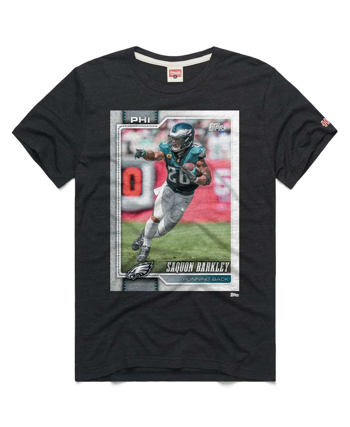 Saquon Barkley Philadelphia Eagles Nfl Topps Trading Card Tri-Blend T-Shirt by Homage