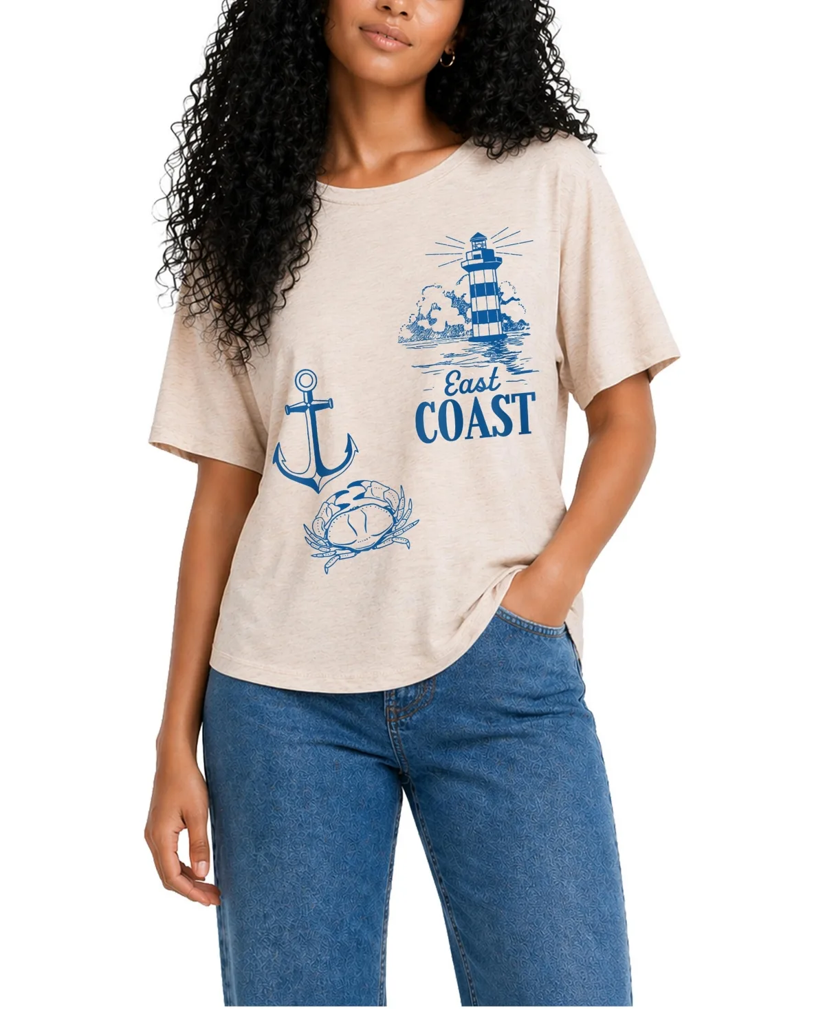 East Coast Graphic Print Relaxed Fit Short Sleeve T-Shirt