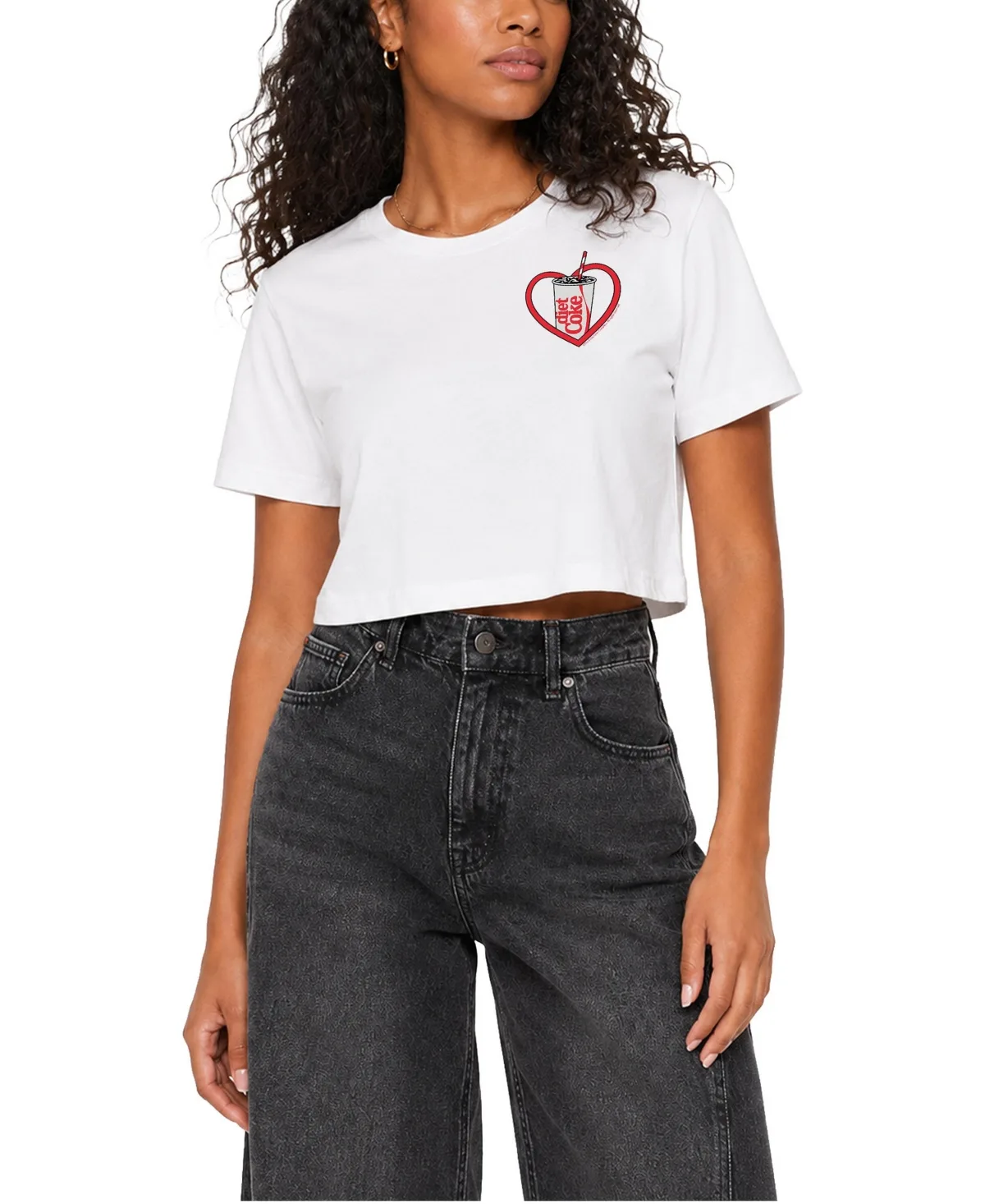 Heart Cropped Graphic T-Shirt by Diet Coke