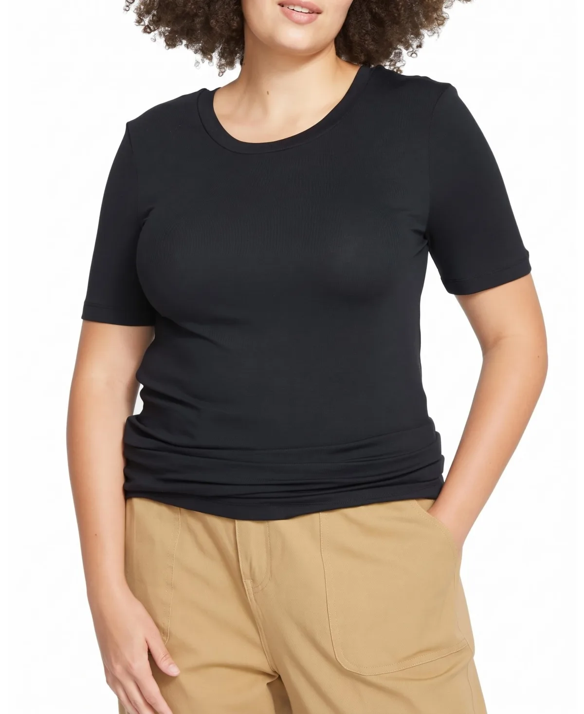 Cloud Rib Fitted Ribbed Short-Sleeve Crewneck T-Shirt by Universal Standard