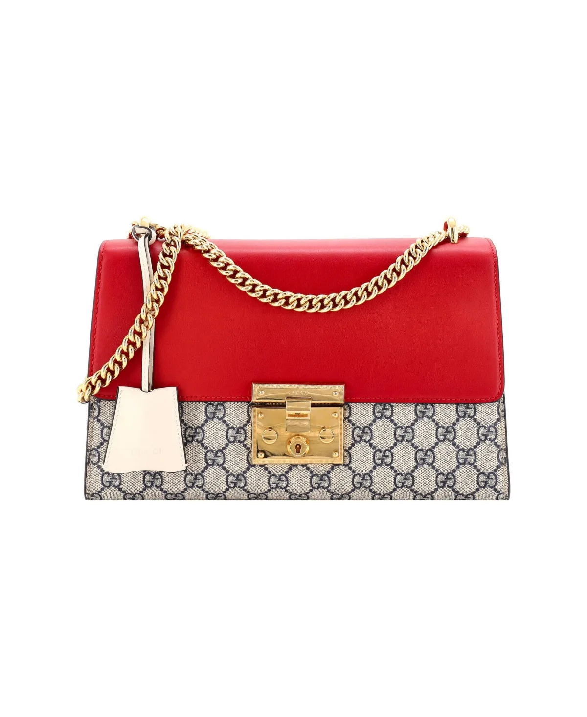 Pre-Owned Gucci Medium Padlock Shoulder Bag Gg Coated Canvas and Leather by Gucci
