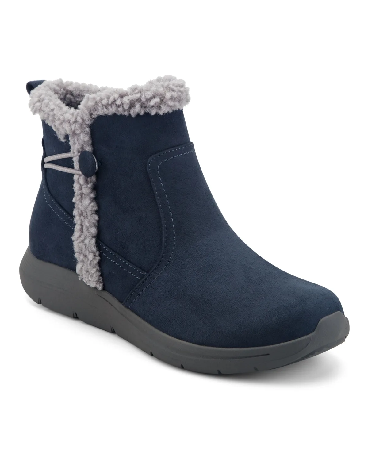 Glace Cozy Sherpa-Trimmed Zipper Ankle Booties by Easy Spirit