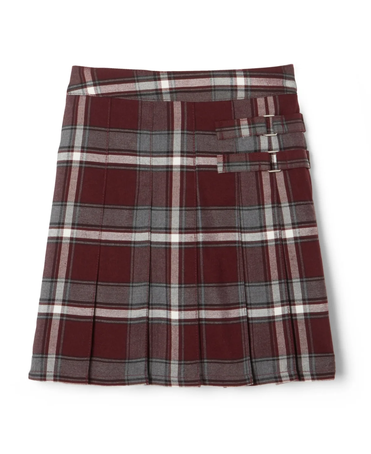Adjustable Waist Plaid Two-Tab Scooter Plaid Skirt by French Toast