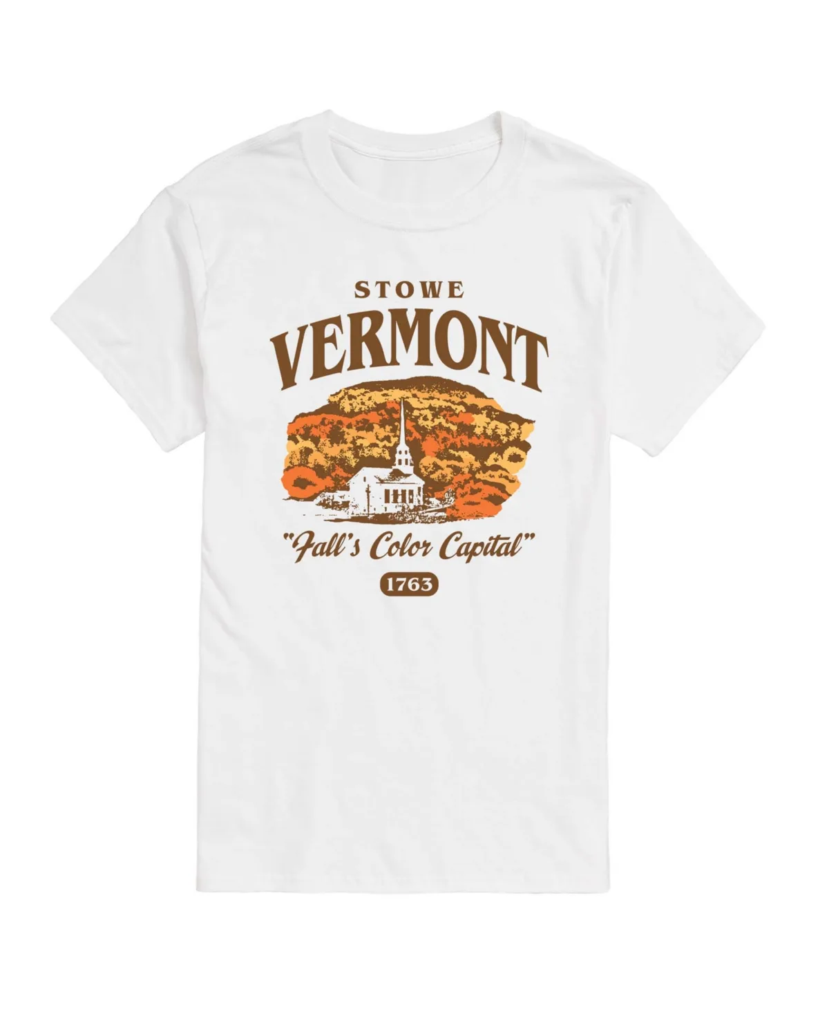 Stowe Vermont Fall Graphic Crewneck Short-Sleeve T-Shirt by Airwaves
