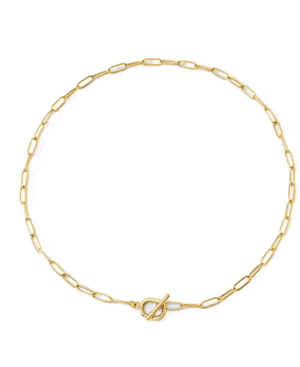 Gold-Tone Paperclip Chain Toggle Clasp Necklace, 18" by Mint & Lily