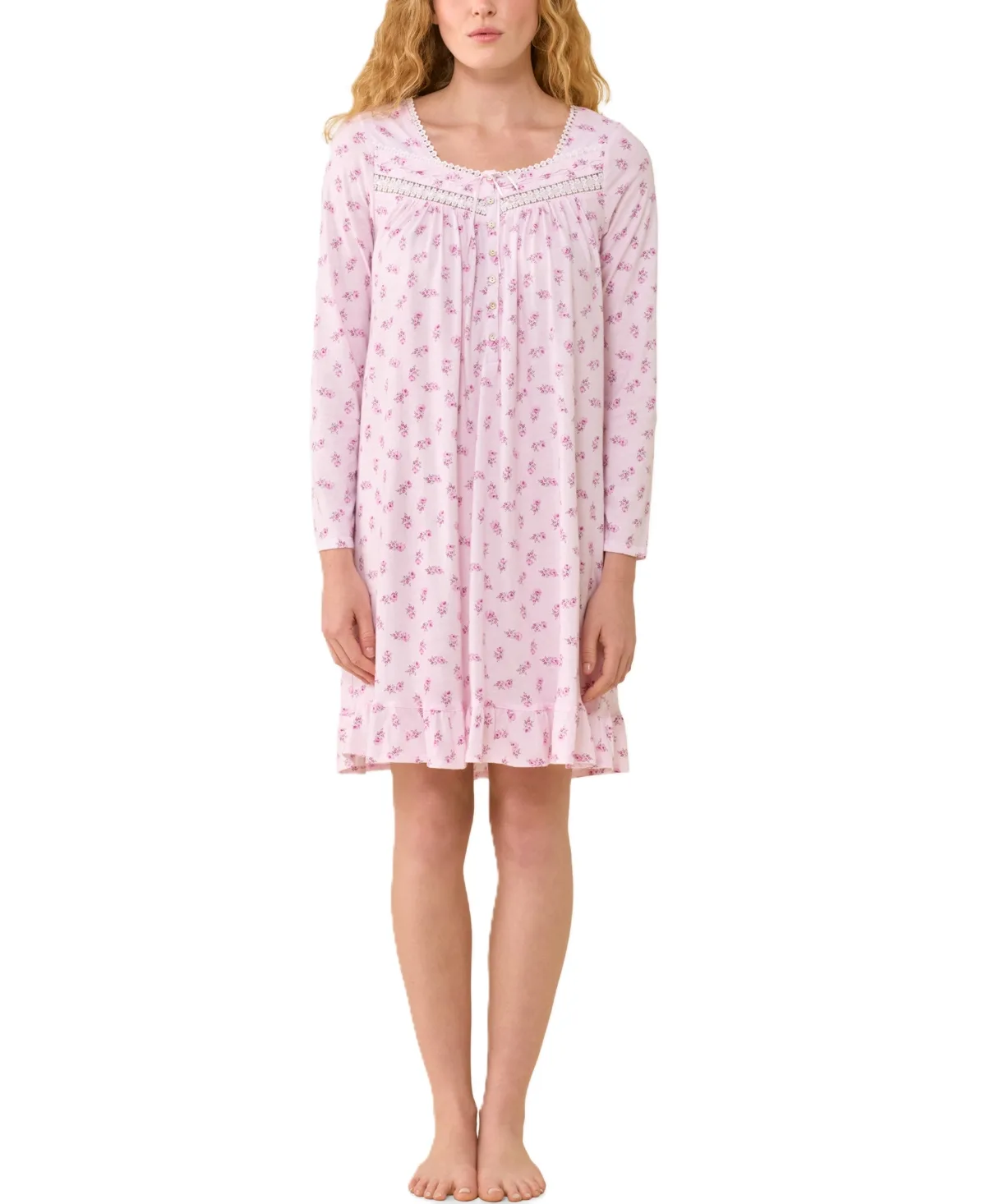 Long-Sleeve Floral-Print Sleepwear Nightgown by Eileen West