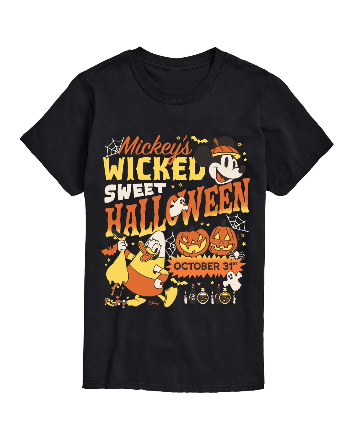 Mickeys Wicked Sweet Halloween Graphic Crewneck T-Shirt by Airwaves