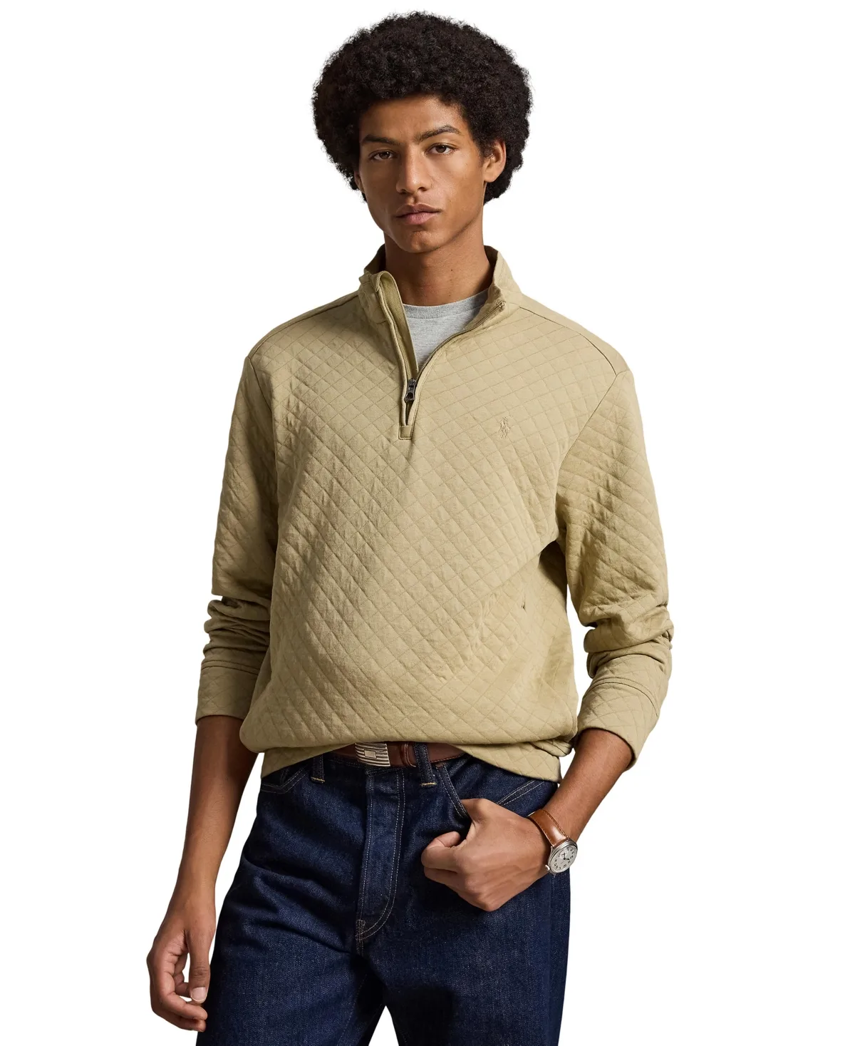 Quilted Double-Knit Jersey Pullover by Polo Ralph Lauren
