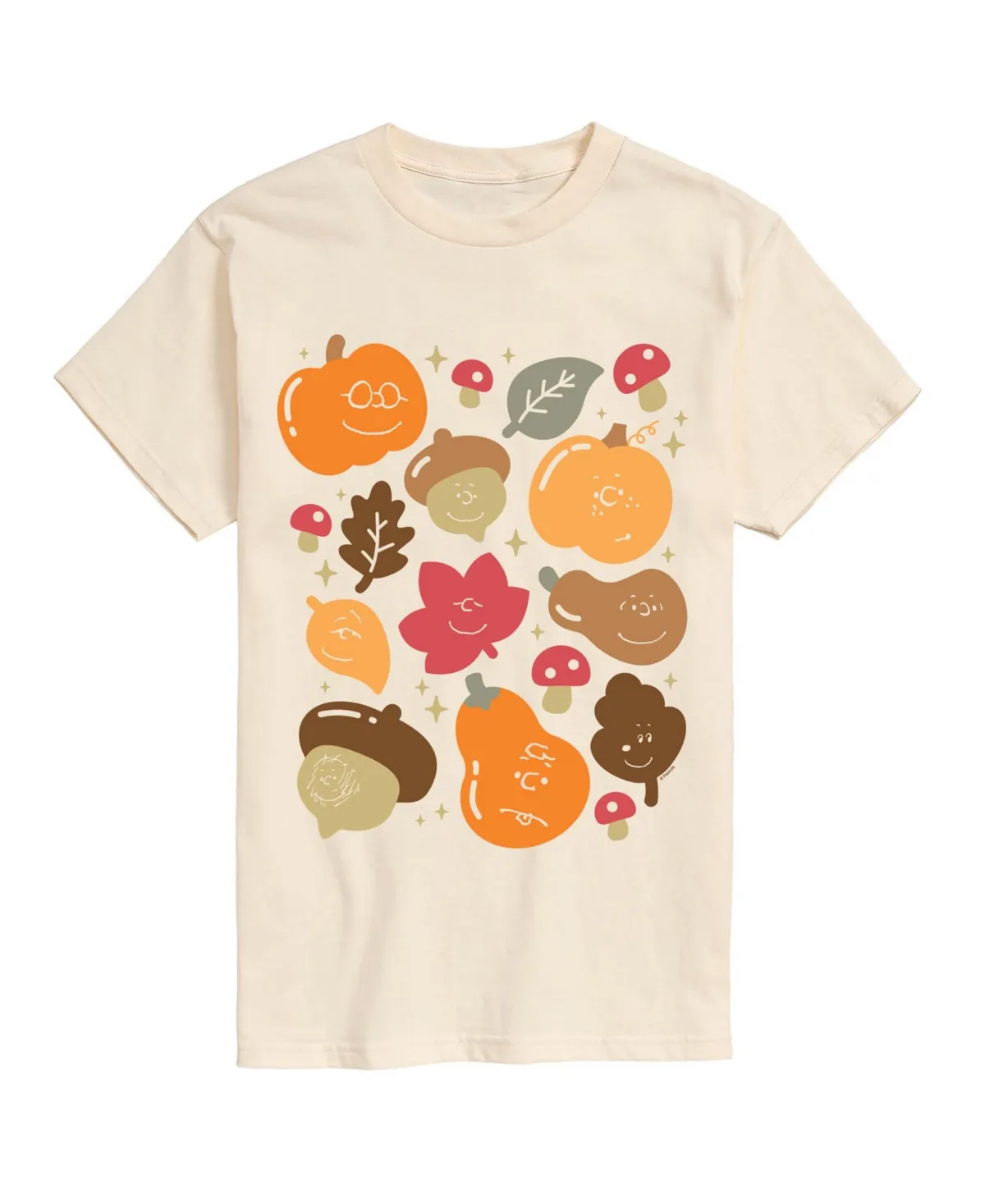 Fall Icon Faces Graphic Crew Neck T-Shirt