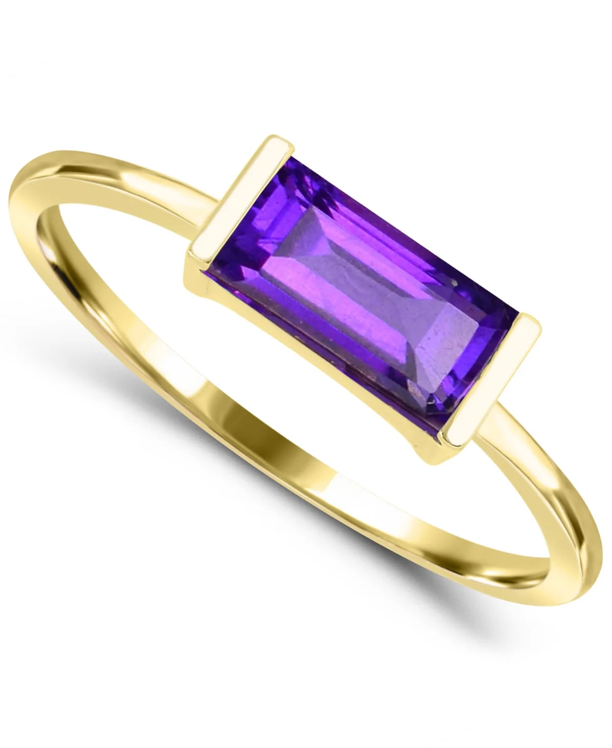 Amethyst High Polished Band Ring (3/4 ct. t.w.) in 14k Gold-Plated Sterling Silver by Macy's
