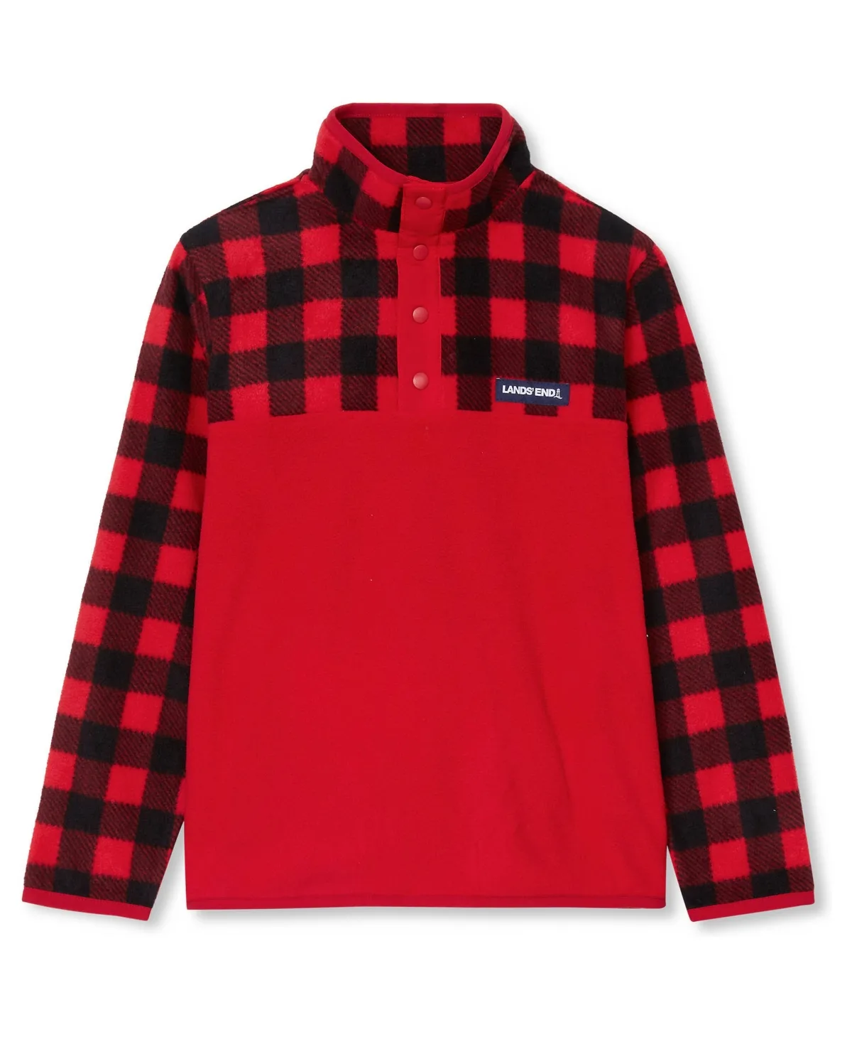 Anyweather Fleece Snap Neck Pullover by Lands' End