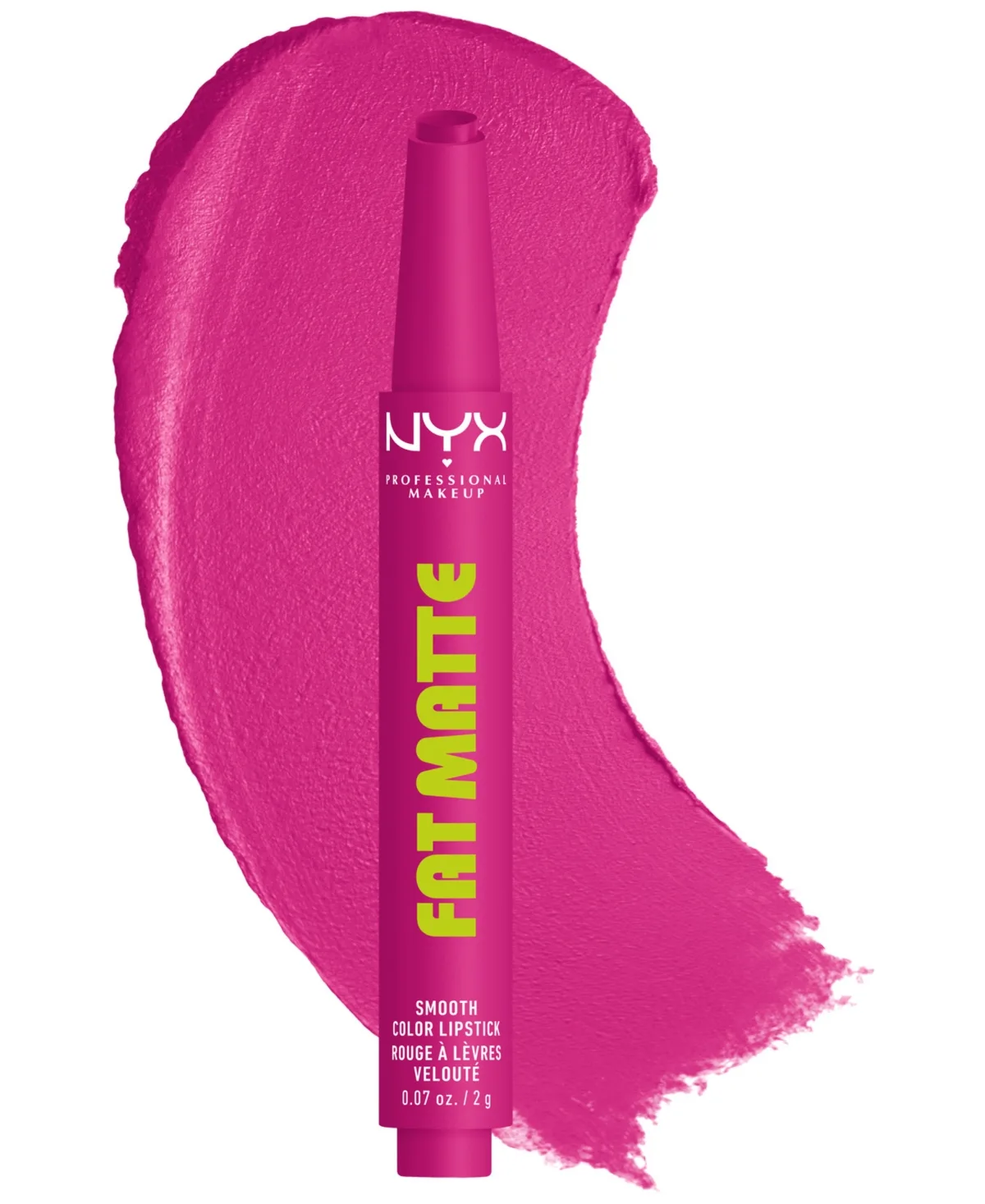 Fat Matte Lipstick, 0.07 oz. - Fluffy Fuchsia by NYX Professional Makeup