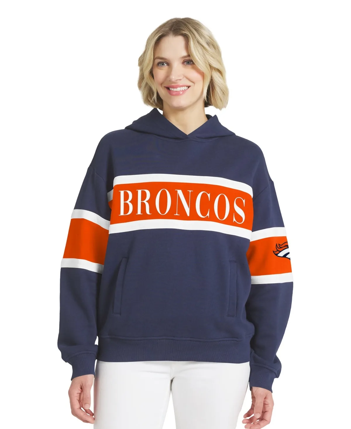 Denver Broncos Stripe Hoodie by Wear by Erin Andrews