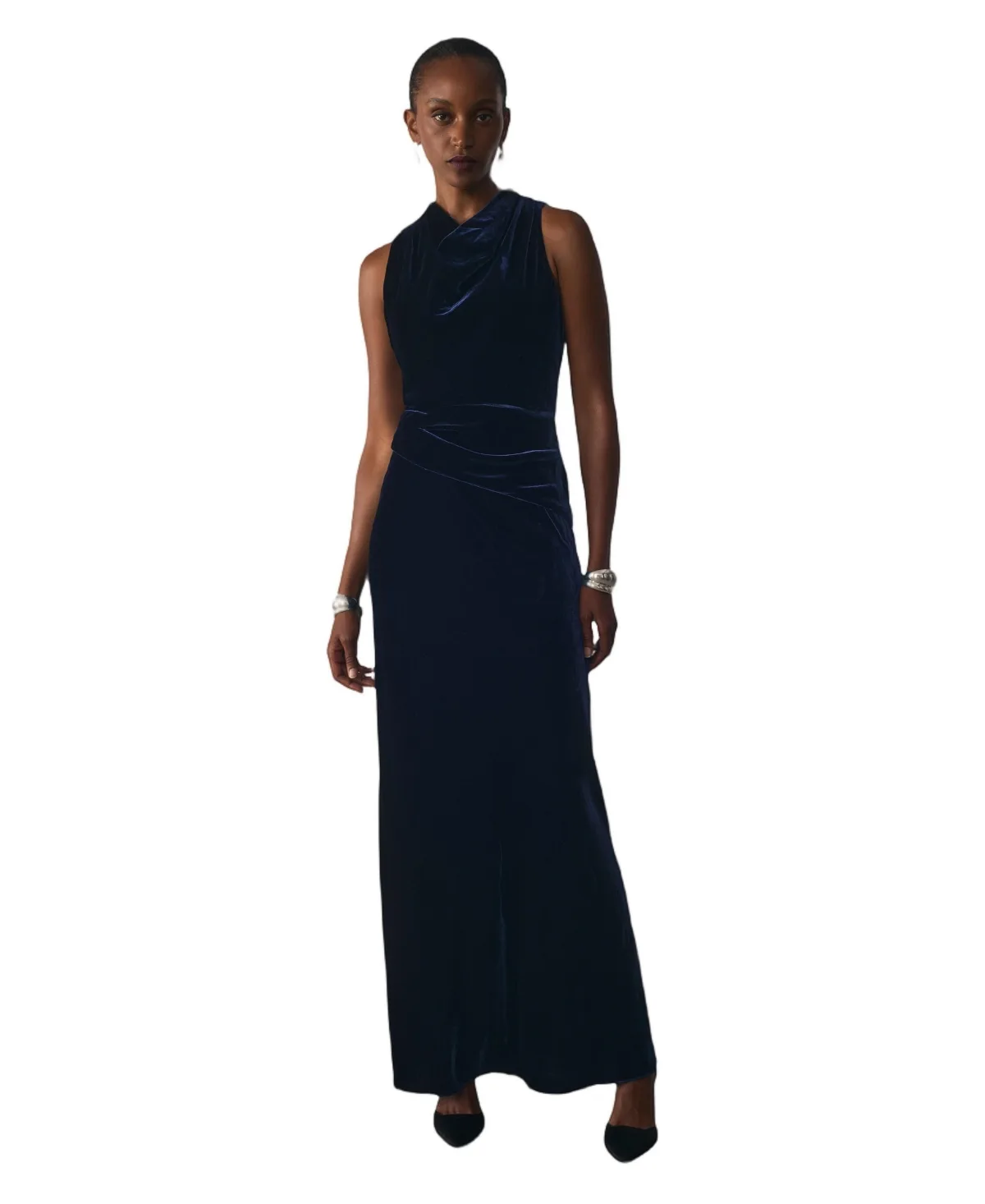 Matera Velvet Cowl Neck Maxi Dress by The Fold