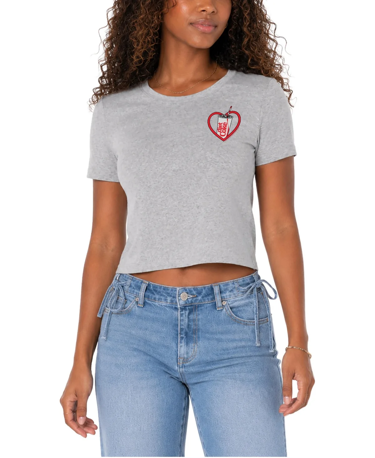 Diet Coke Heart Cropped Graphic T-Shirt by Diet Coke