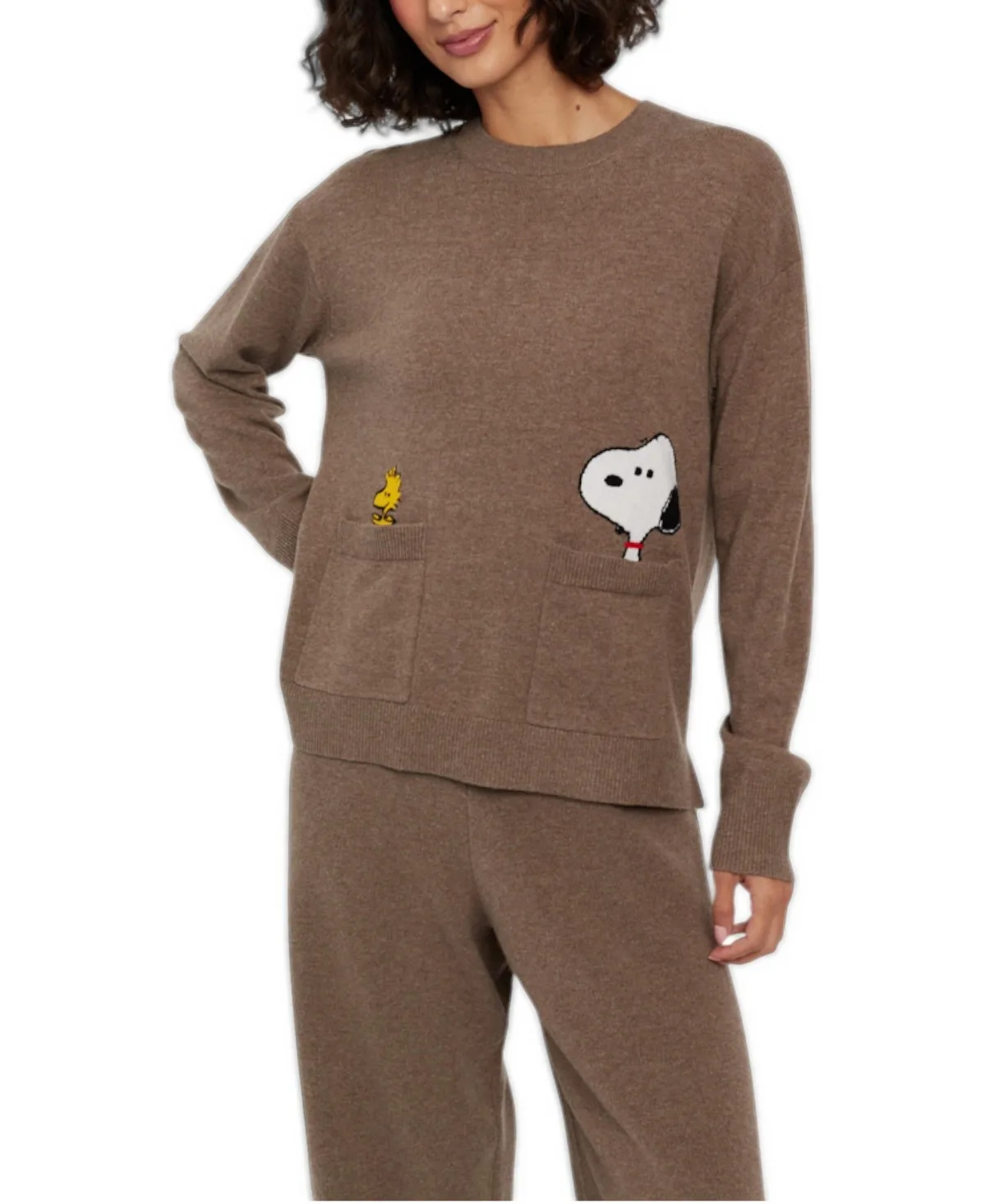 Chinti & Parker Snoopy and Woodstock Relaxed Fit Wool-Cashmere Blend Sweater by Parker
