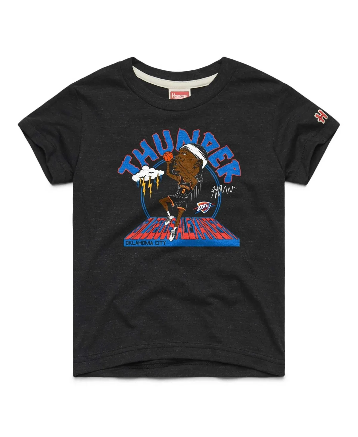 Shai Gilgeous-Alexander Oklahoma City Thunder Caricature Tri-Blend T-Shirt by Homage