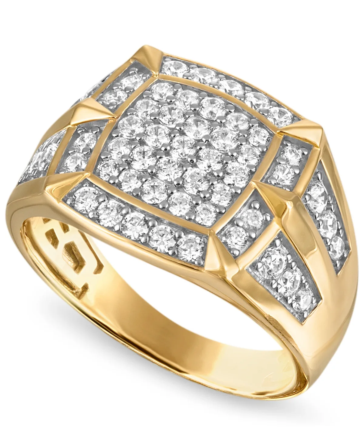 Lab Grown Diamond Ring (1 ct. t.w.) in 14K Gold Plated Sterling Silver by Esquire Mens Jewelry