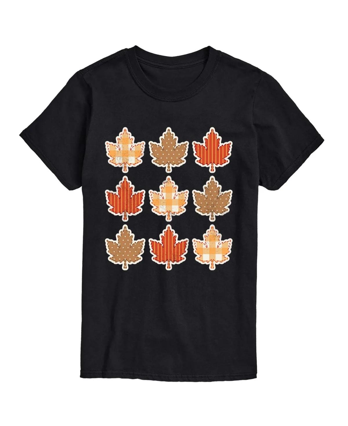 Fall Leaf Grid Graphic T-Shirt