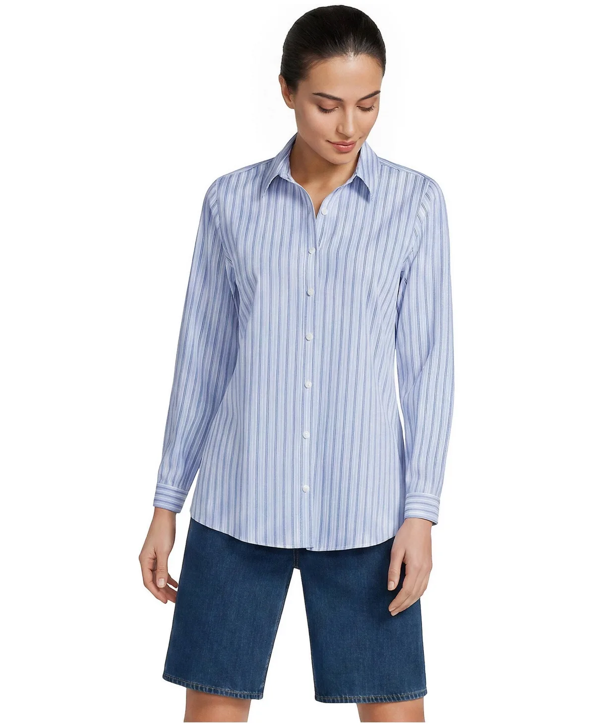 No Iron Button Front Shirt by Lands' End