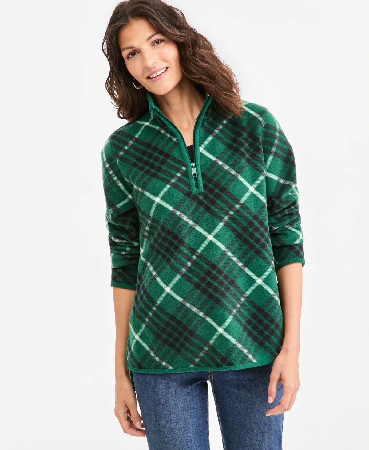 Quarter-Zip Mock-Neck Fleece Sweatshirt by Style & Co