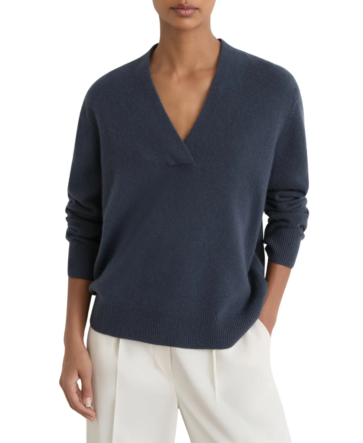Cashmere Shawl-Neckline Sweater by Reiss