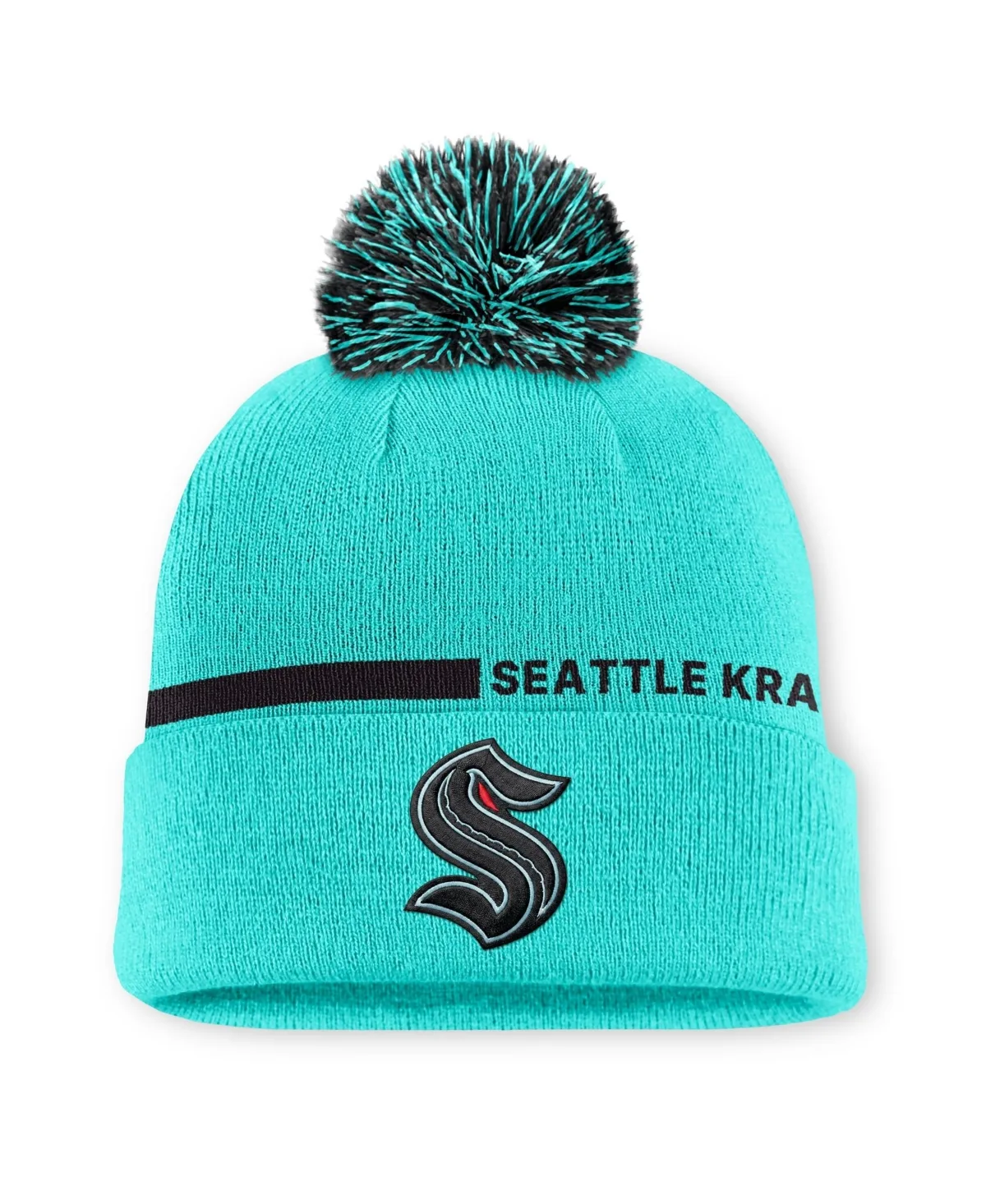 Seattle Kraken Authentic Pro Alternate Cuffed Knit with Pom Hat by Fanatics