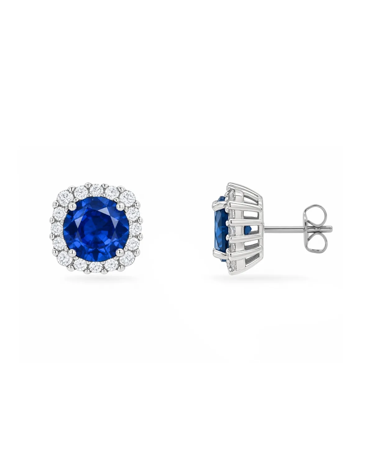 Sterling Silver Cubic Zirconia Cushion-Shape Stud Earrings by Giani Bernini