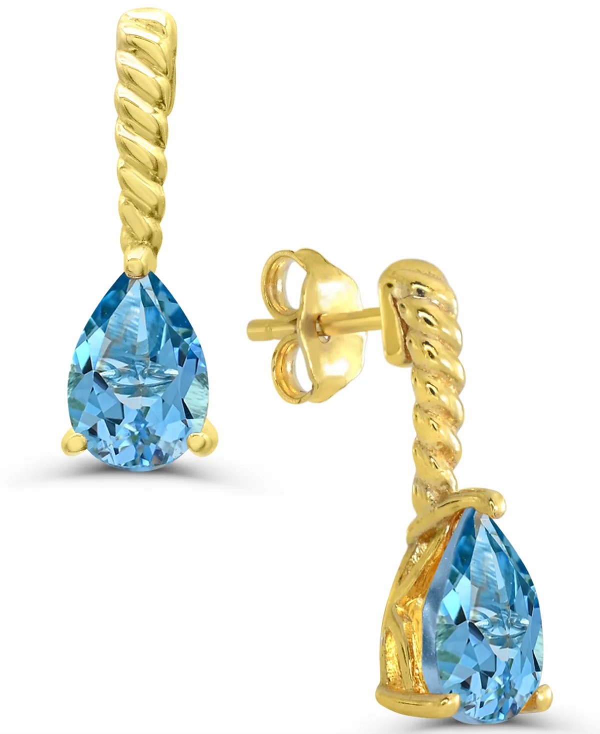 Topaz Drop & Chandelier Stud Earrings (3/4 ct. t.w.) in 14k Gold-Plated Sterling Silver by Macy's