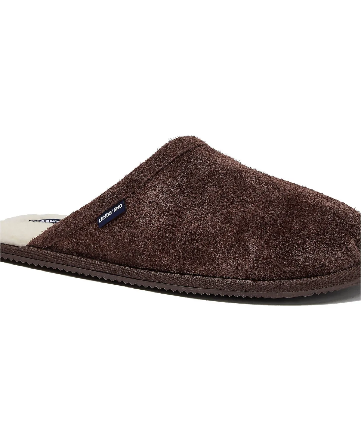 Suede Shearling Lined Slippers by Lands' End