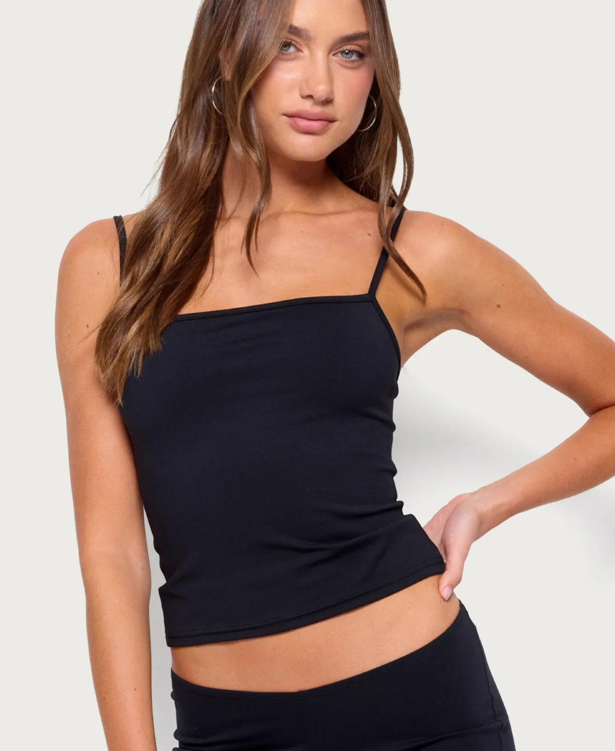 Anika Cropped Square Neck Tank Top by Edikted
