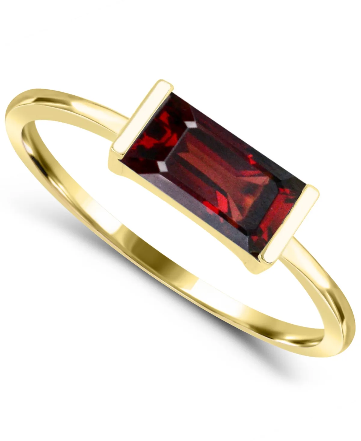 Garnet High Polished Stackable Ring (1 ct. t.w.) in 14k Gold-Plated Sterling Silver by Macy's