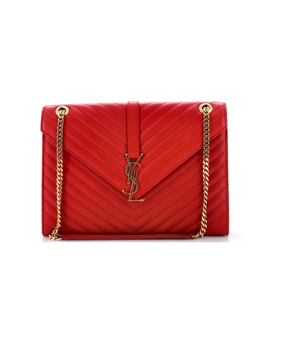 Pre-Owned Saint Laurent Large Classic Monogram Envelope Satchel Matelasse Chevron Leather by Saint Laurent