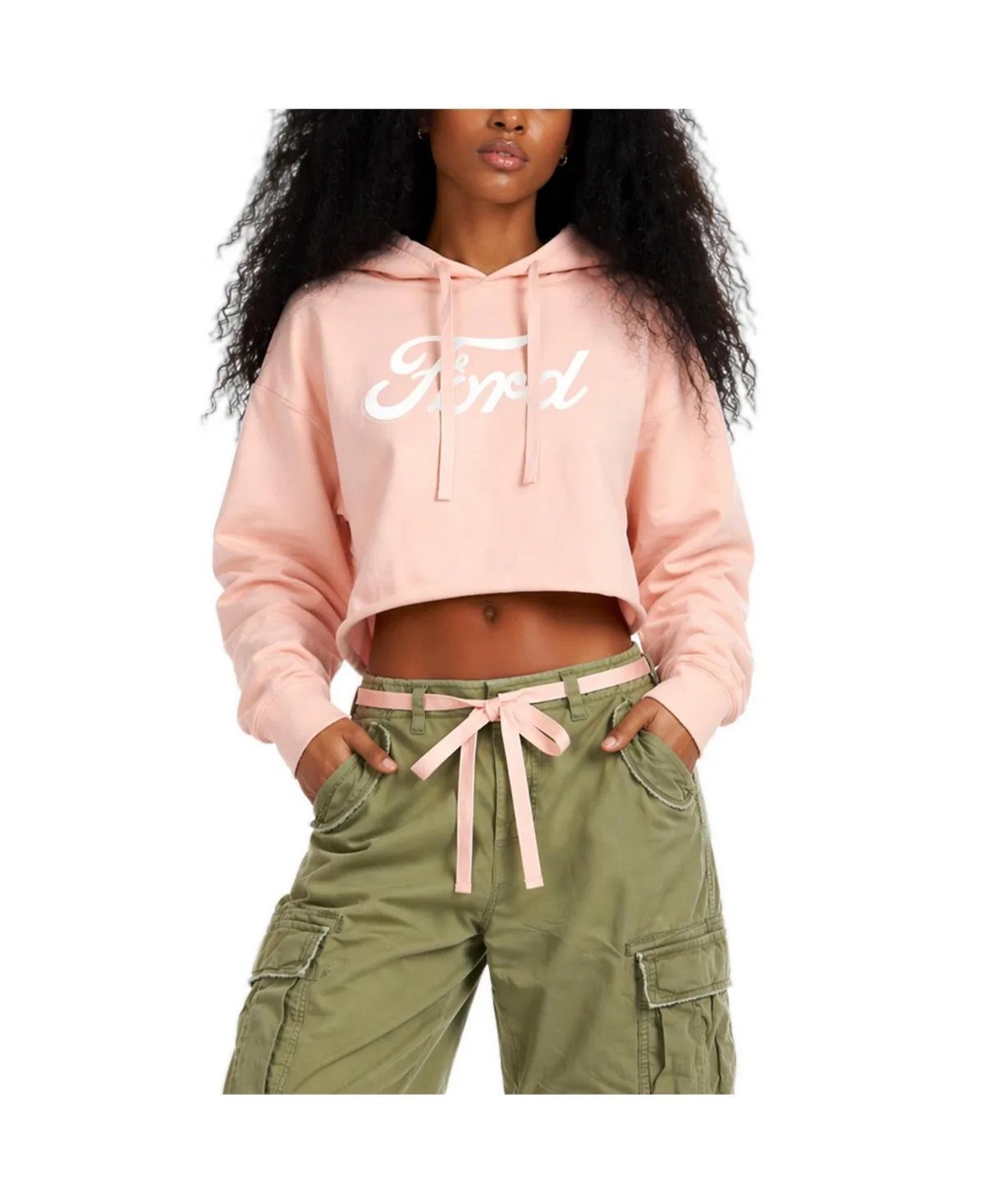 Logo Cropped Graphic Hoodie by Ford