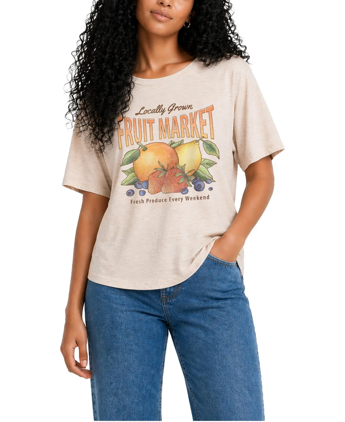 Locally Grown Fruit Relaxed-Fit Graphic T-Shirt by Instant Message