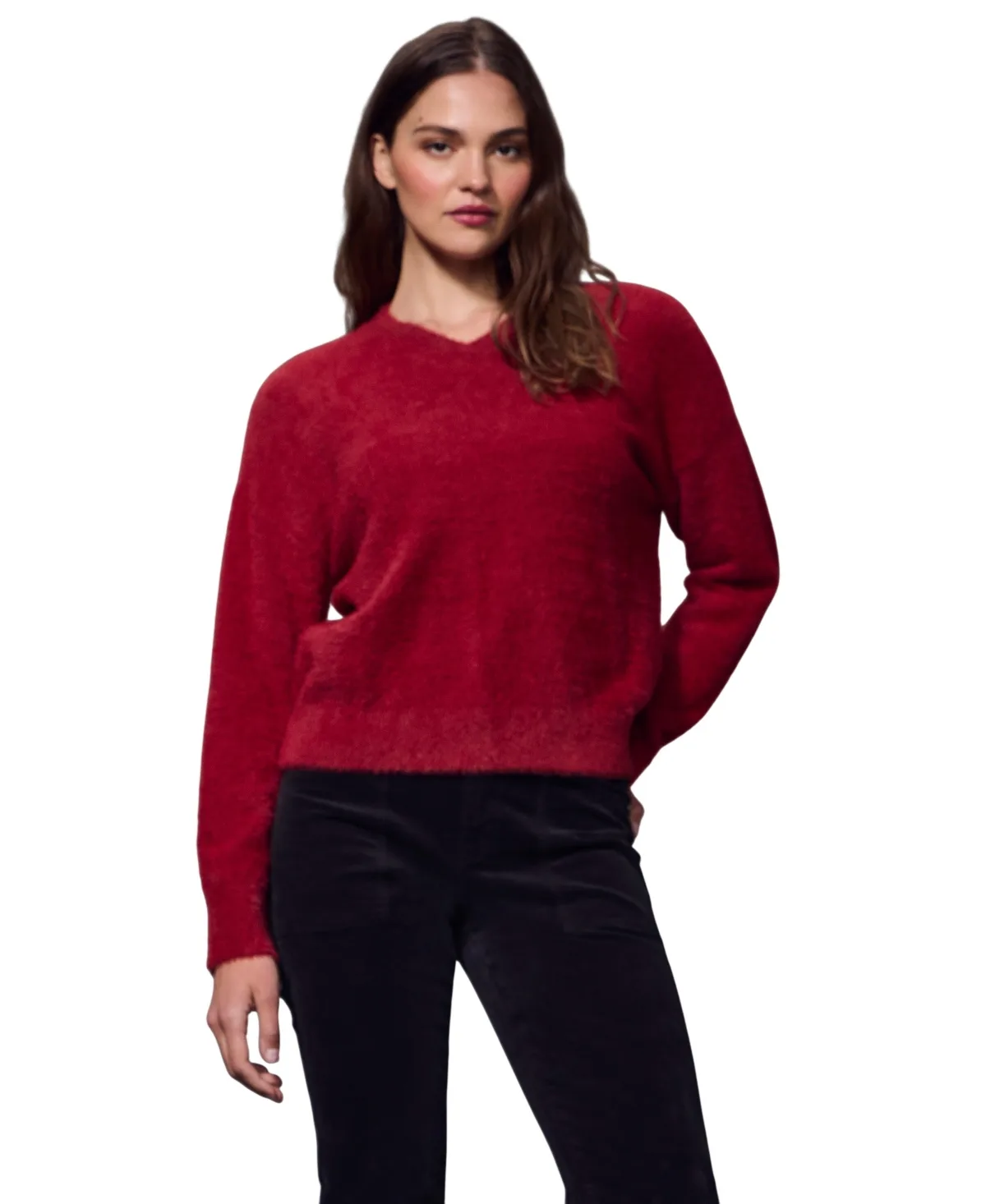 Feather V-Neck Long-Sleeve Sweater by Sanctuary