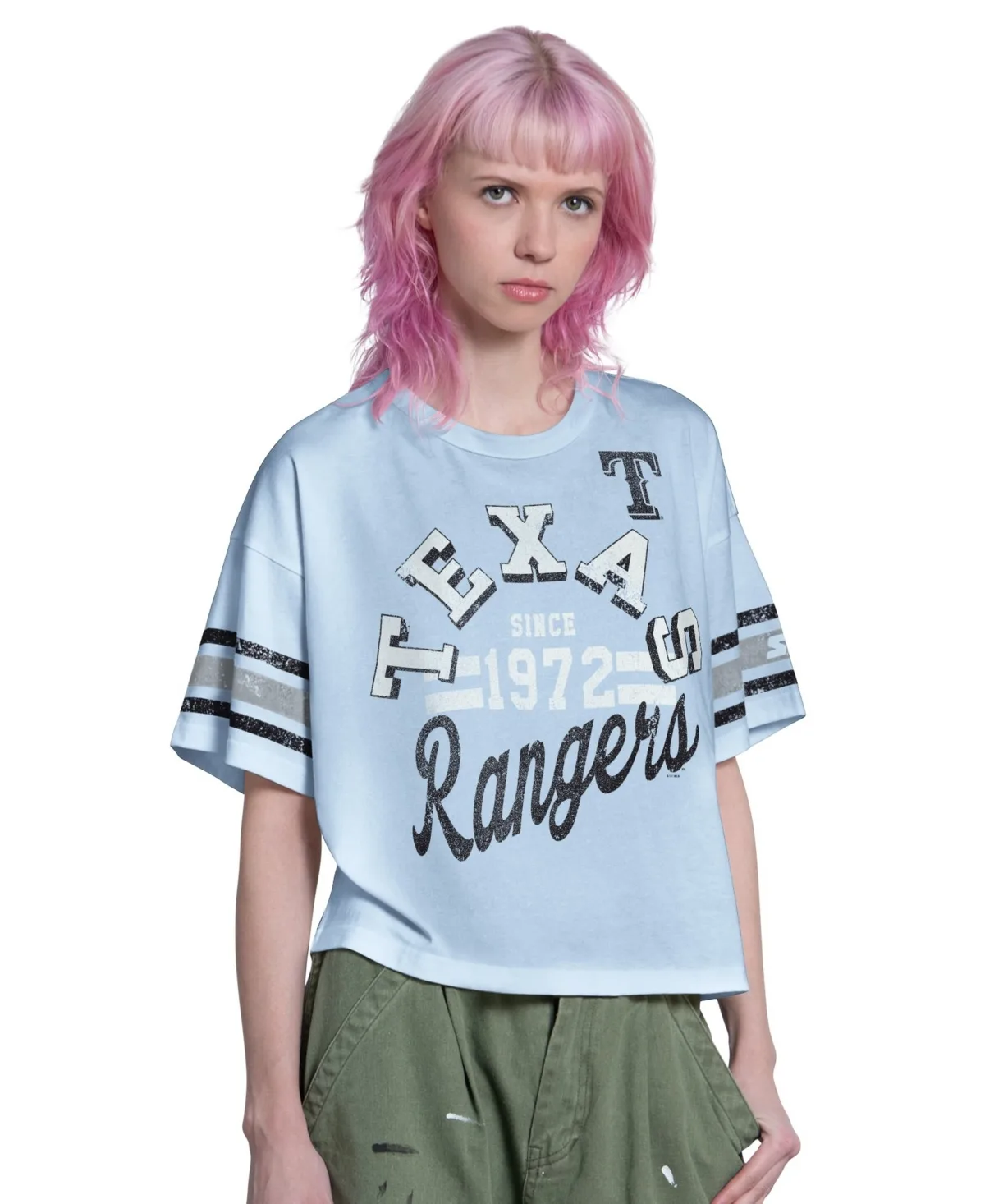 Texas Rangers Cropped Hurry Up Offense T-Shirt by Starter