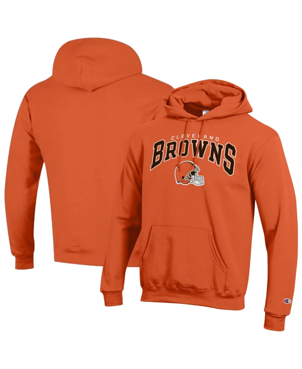 Cleveland Browns Powerblend Arch Over Logo Screen-Print Fleece Hoodie by Champion