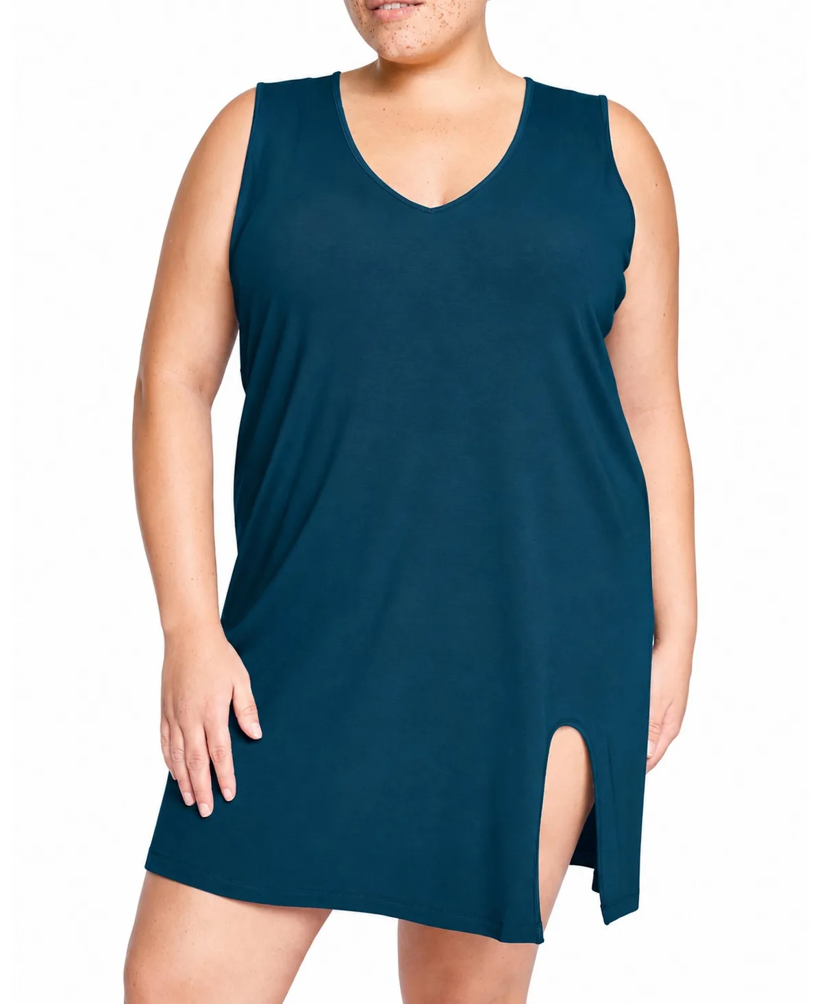 Meko V-Neck Sleeveless Leg Cutout Nightgown by Universal Standard