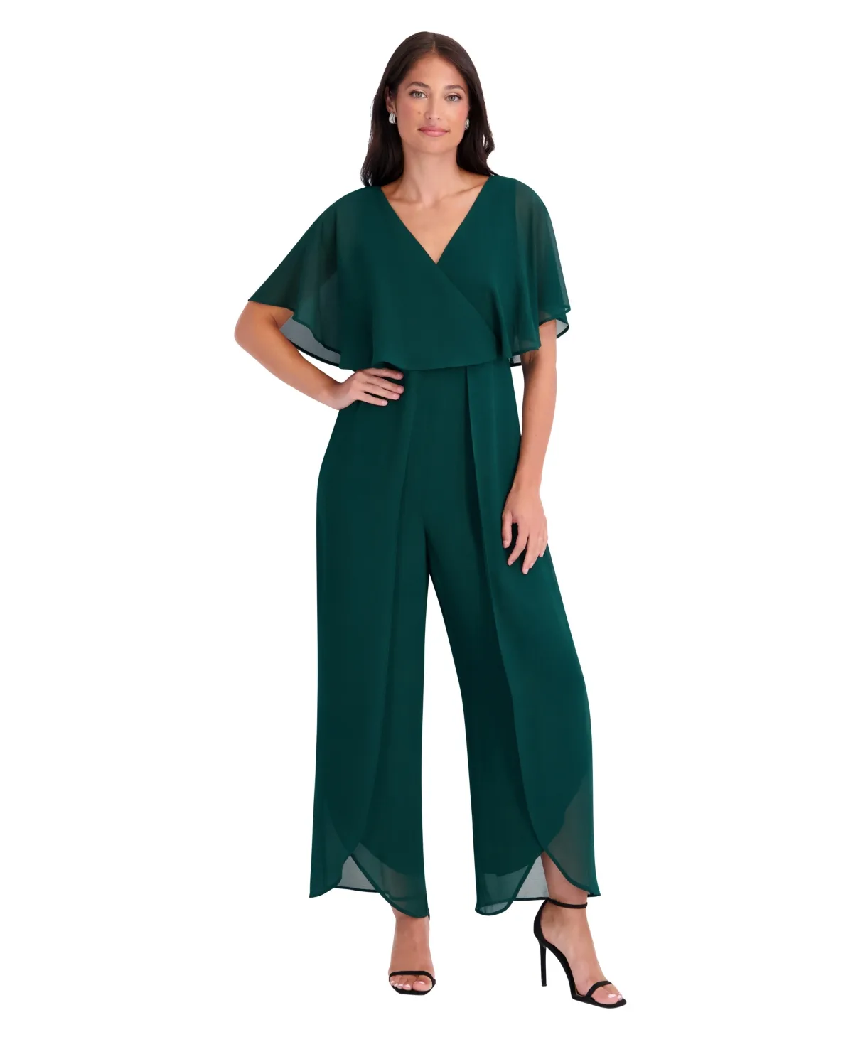 Flutter-Sleeve Jumpsuit by Kensie
