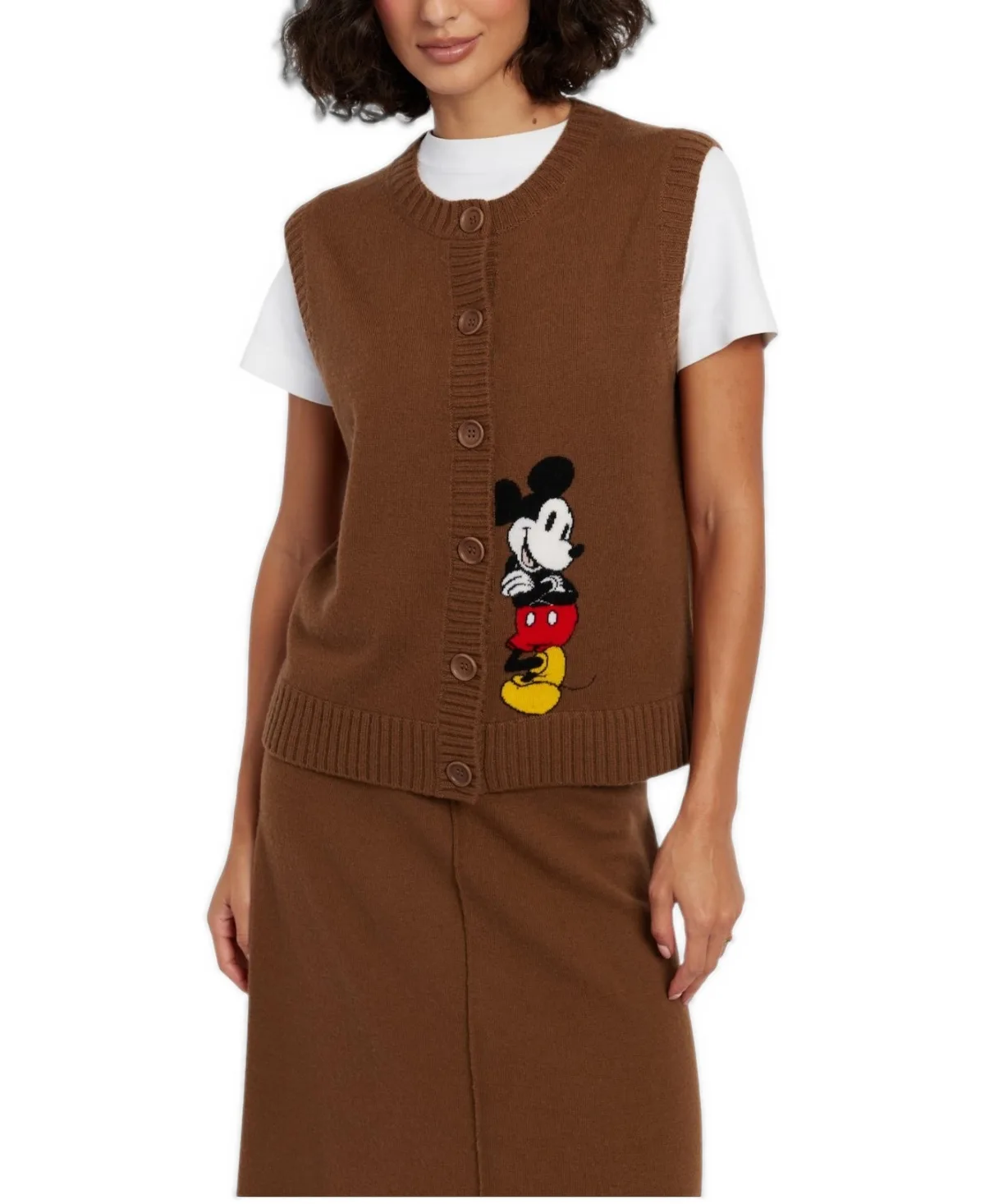 Chinti & Parker Intarsia Mickey Wool-Cashmere Sweater Vest by Parker