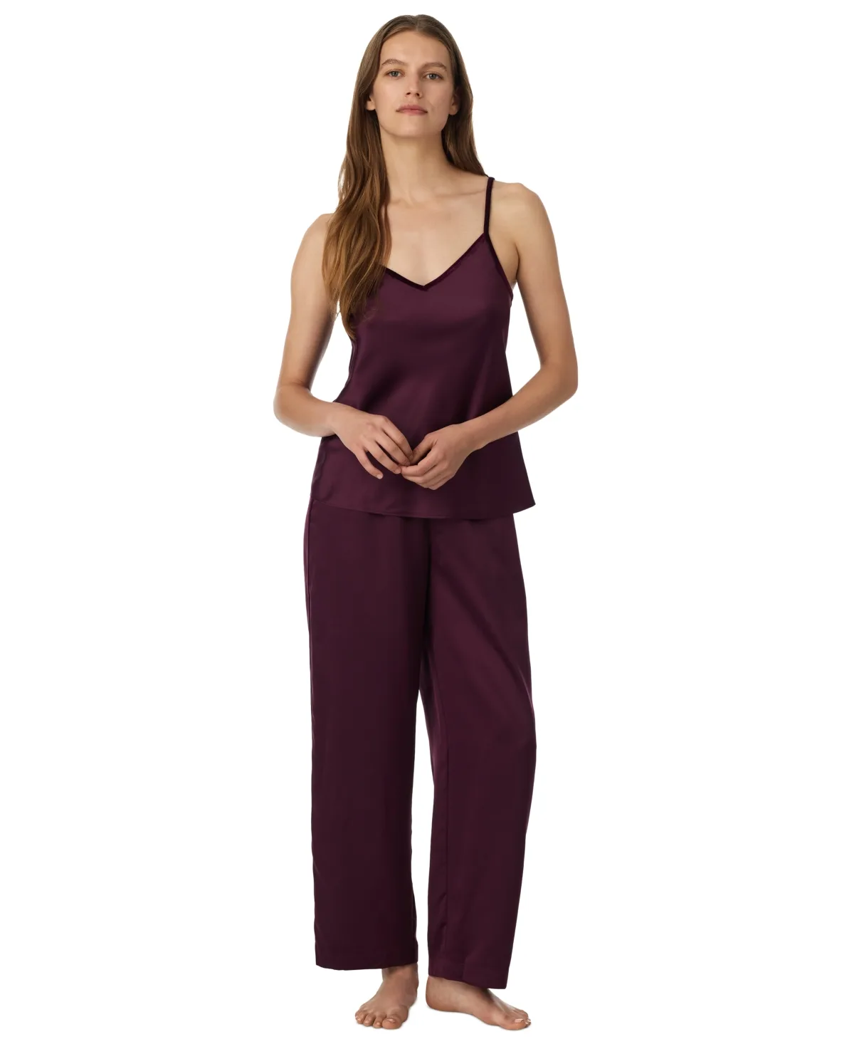 Lauren Ralph Lauren Satin V-Neck Sleeveless Camisole Top and Pants, 2-Piece Set by Ralph Lauren