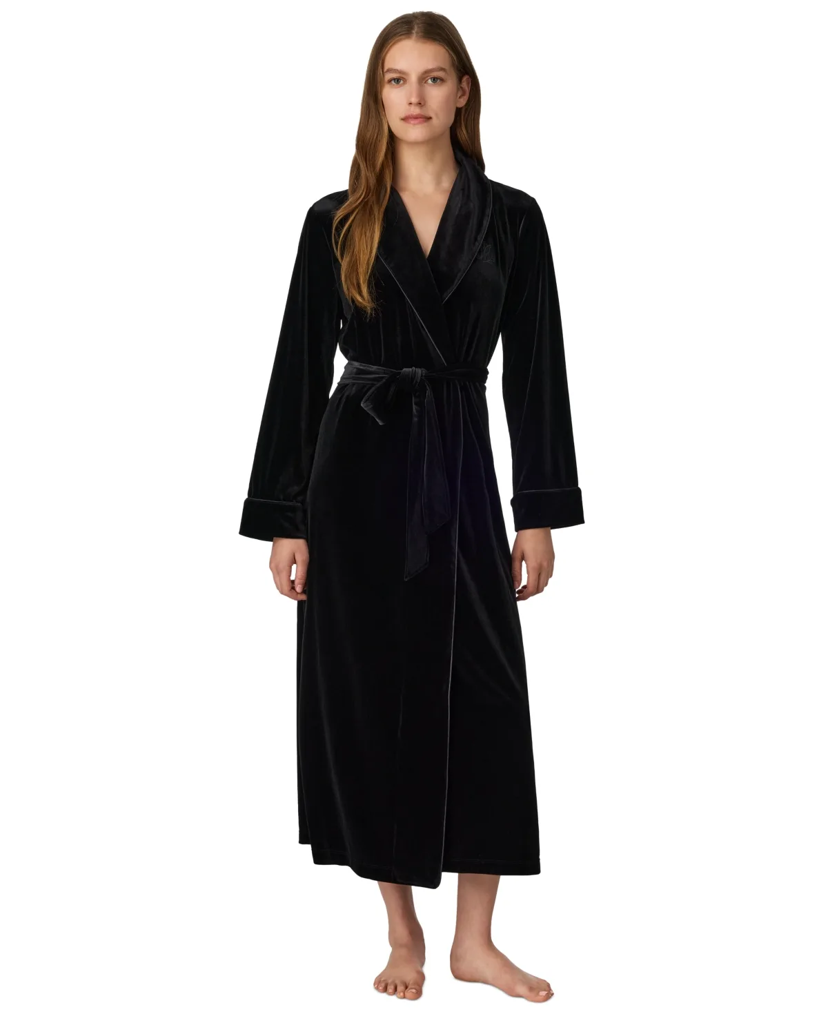 Lauren Ralph Lauren Long-Sleeve Shawl-Collar Velvet Robe by Ralph Lauren