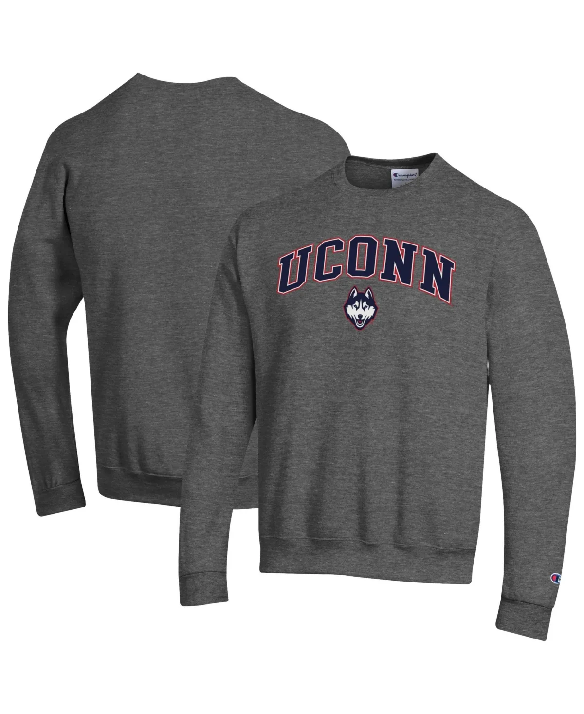 UConn Huskies Arch Over Logo Pullover Sweatshirt by Champion