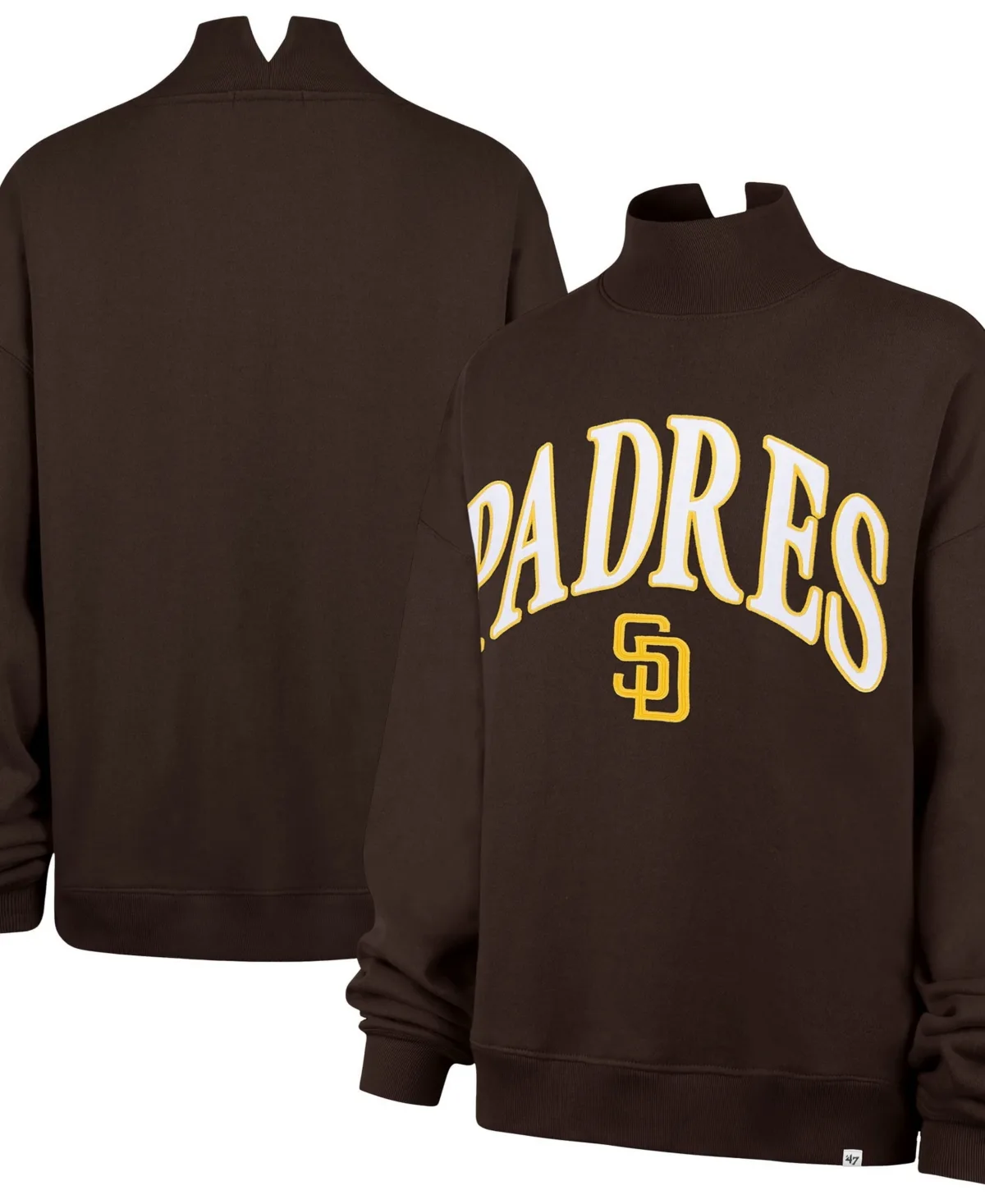 San Diego Padres Oversized Vantage Mock Neck Sweatshirt by 47 Brand