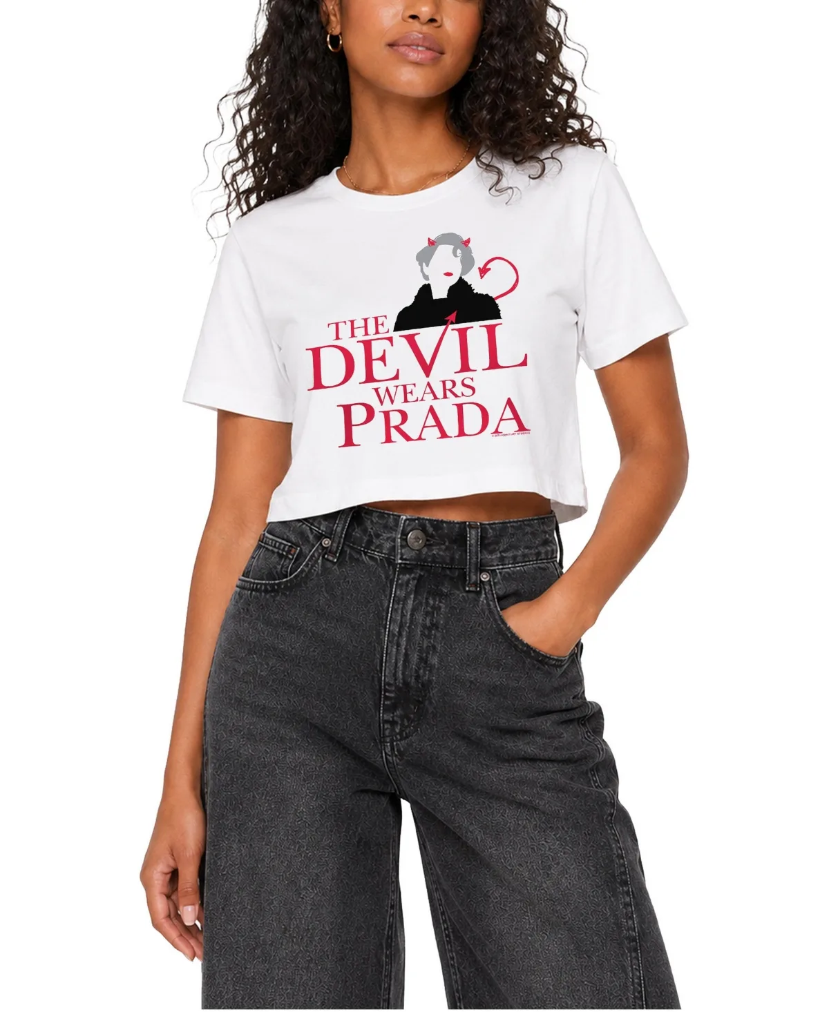 The Devil Wears Prada Logo Cropped Graphic T-Shirt by Prada