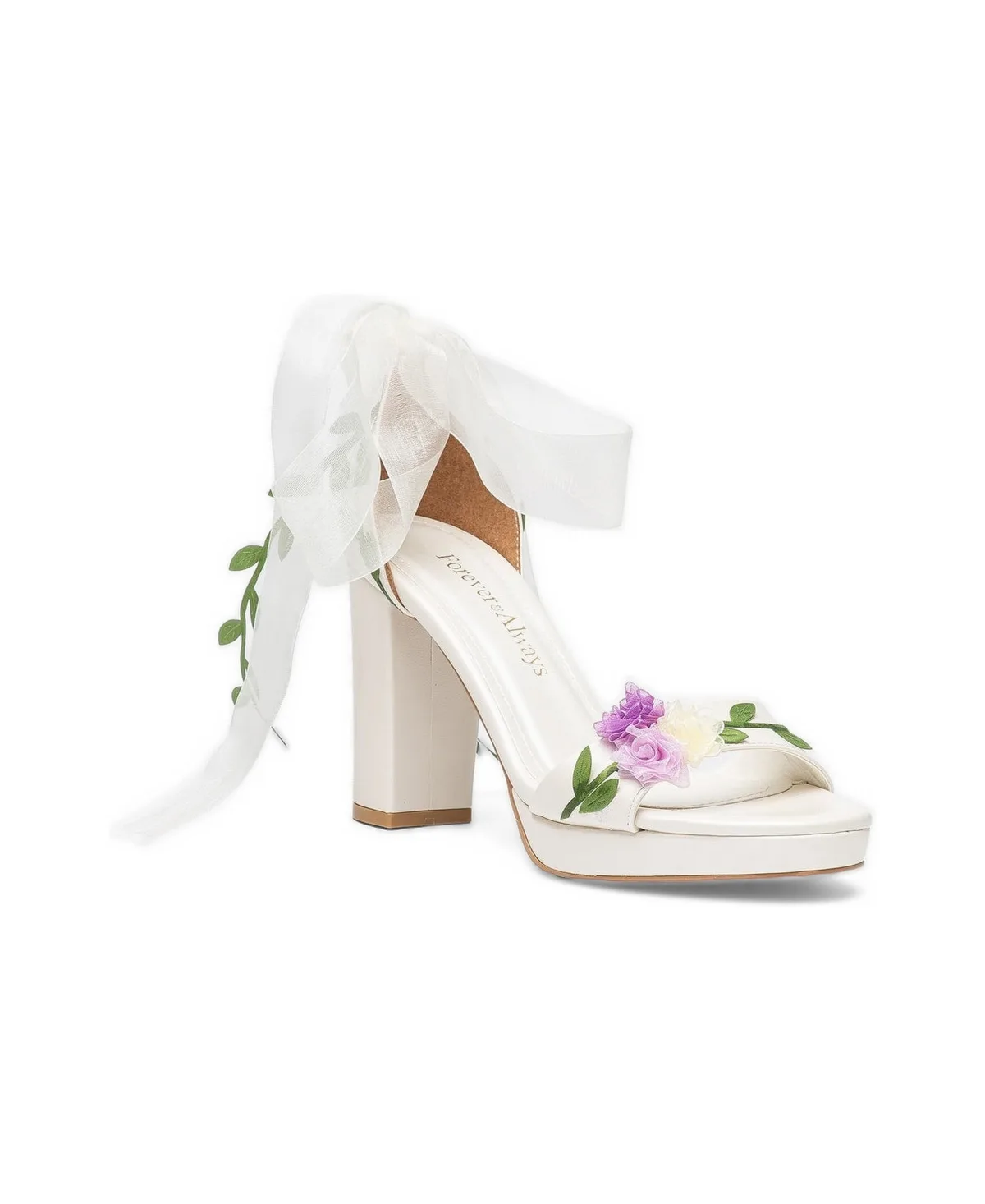 Ophelia Floral Platform Bridal Sandal by Forever & Always Shoes